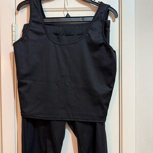 Black Sleeveless Top and Biker Shorts Set